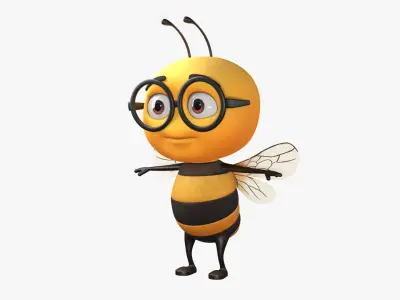 Cartoon Bee 3D model 2