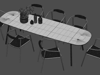 Manutti DUO chair and MINUS table Free 3D model