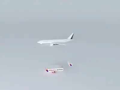 Template - Boeing 777-200LR Free 3D model