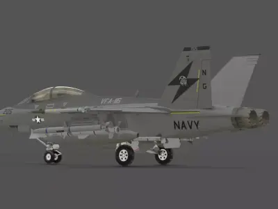 FA-18F Super Hornet 3D Model Low-poly 3D model
