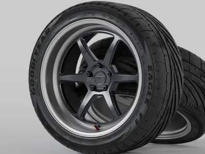 Kansei Roku Rims with Goodyear Eagle F1 Supercar G2 Tires 3D model