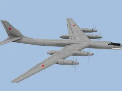 TU-95 Bear Low-poly 3D model