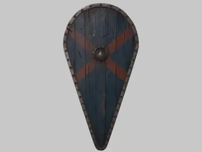 Medieval Kite Shield Low-poly 3D model