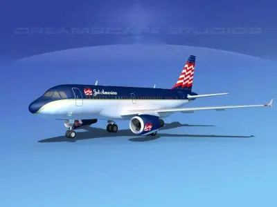 Airbus A319 Jet America Charter 3D model