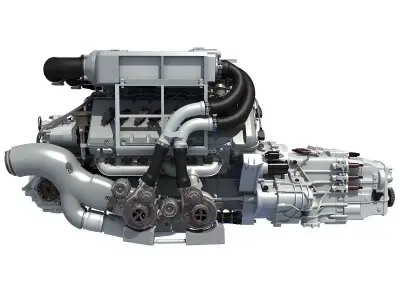 Bugatti Veyron Engine 3D model