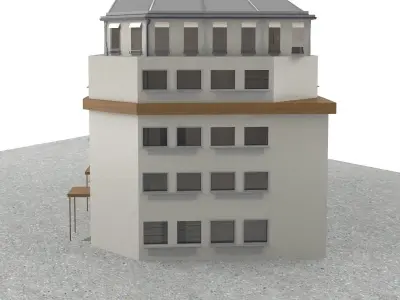 Residence Apartment Hotel Building Free low-poly 3D model