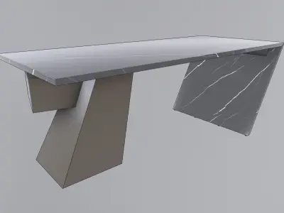 Modern Desk Marble 3D model