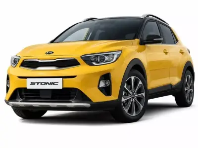  Modern Yellow and Black Kia Stonic  Subcompact Crossover SUV 3D model