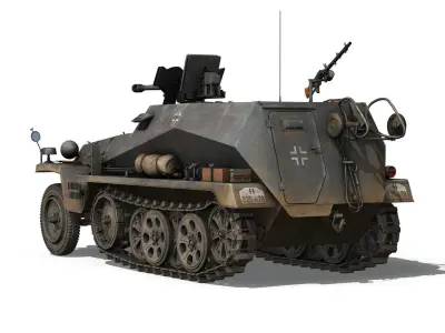 SD KFZ 250 Halftruck with sPzB 41 2 SS-PzDiv 3D model
