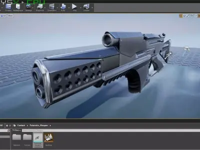 Futuristic Weapon Concept Low Poly Version Low-poly 3D model