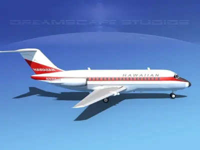 Douglas DC-9-15 Hawaiian 3D model