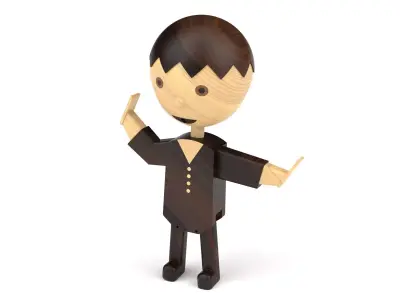 Wooden toy boy 3D model