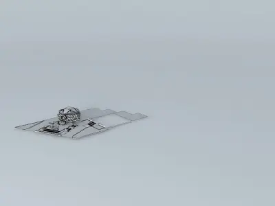 restaurant plane flying in sky 3D model