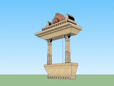 indian jodhpuri stone jharokha 3d modal Low-poly 3D model