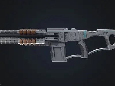 Sci fi blaster Low-poly 3D model