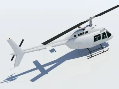 B206 Jet Ranger Static Helicopter Low Poly  Low-poly 3D model