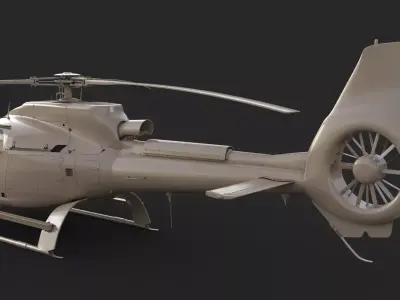 Airbus H130 Clay High Detail 3ds max Vray 3D model