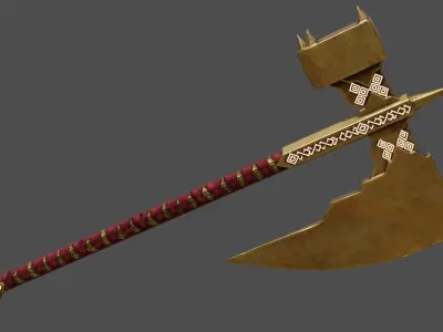 Dwarven Axe Low-poly 3D model