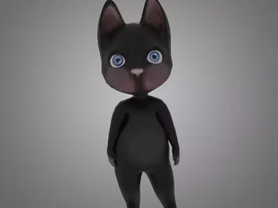LowPoly 3D model of a kitten Low-poly 3D model