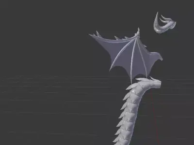 Dragon parts Low-poly 3D model