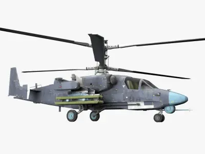 Attack Helicopter KA52 Black Shark Hokum Low-poly 3D model