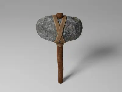 Primitive Neanderthal Axe Free 3D model