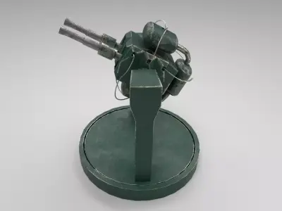 Turret Sci-Fi Low-poly 3D model