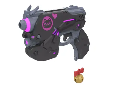 DVa Blaster Black Cat Skin - Overwatch - Commercial - STL 3D print model