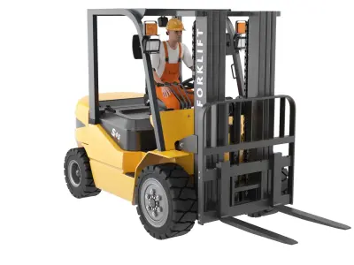 Forklift with Driver 3D model
