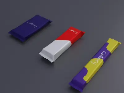 Cadbury chocolate bar Low-poly 3D model