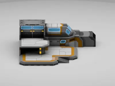 Sci-Fi Military Building - Outpost Low-poly 3D model