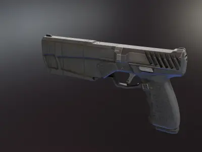 Maxim 9 Suppressed Pistol Low-poly 3D model