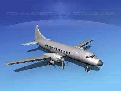 Convair CV-340 Bare Metal 3D model
