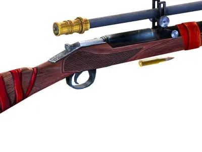 High-precision Sniper Rifle 1 3D Model Low-poly 3D model