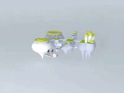 Fantasy floating world Free 3D model