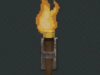 3d pixel torch Low-poly 3D model
