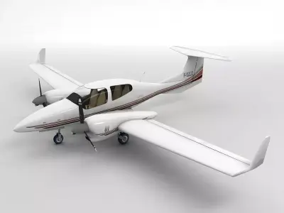  Diamond DA-42 Aircraft  Low-poly 3D model