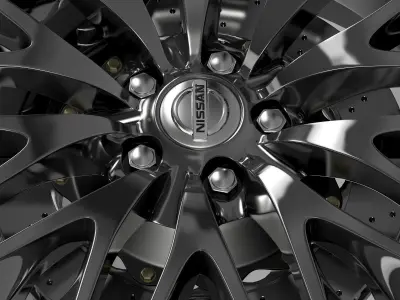 Nissan Cima Hybrid wheel 3D model