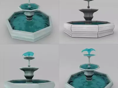 Fountain with bird on top Free 3D model