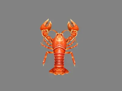 Cartoon Lobster - Sea Shrimp - Crab Low-poly 3D model