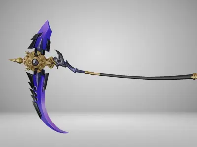 Futuristic Scythe Low-poly 3D model