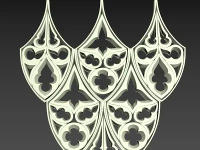 Seamless Gothic pattern 31 Low-poly 3D model