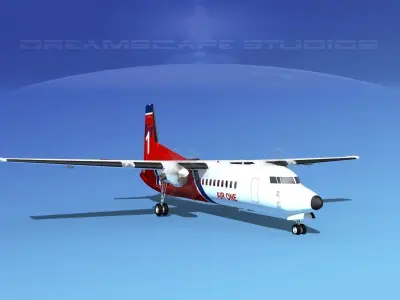 Fokker 50 AirOne 3D model