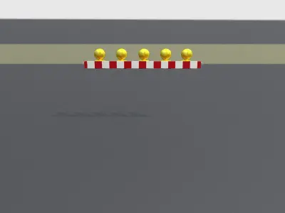 Construction Barrier 4 with warning lights 600-32 100x1600mm Low-poly 3D model