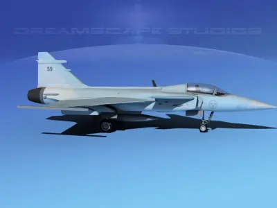 SAAB S39 Fighter Gripen V04 3D model