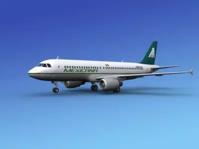 Airbus A320 Mexicana 3D model