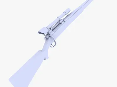 Bolt Action Sniper Rifle Low-poly 3D model