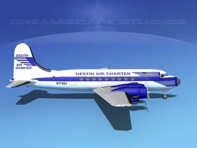 Douglas DC-4 Destin Air 3D model