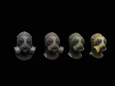 Sas gasmask Low-poly 3D model