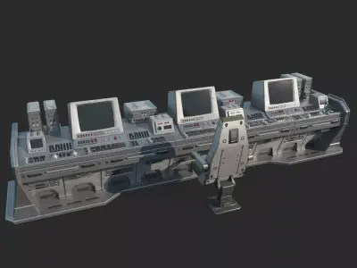 Computer Console of the Early Starry Future Sci-Fi Era 3D model